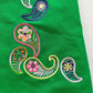 Green bandana with paisley embroidery
