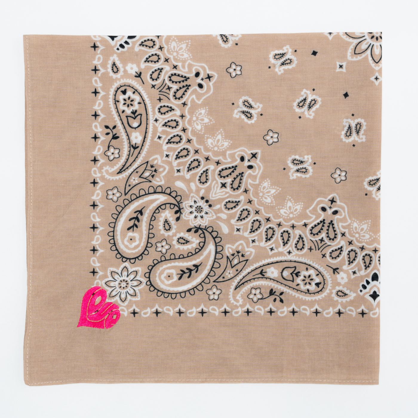 FAY BANDANA PAISLEY BEIGE LOVE HART