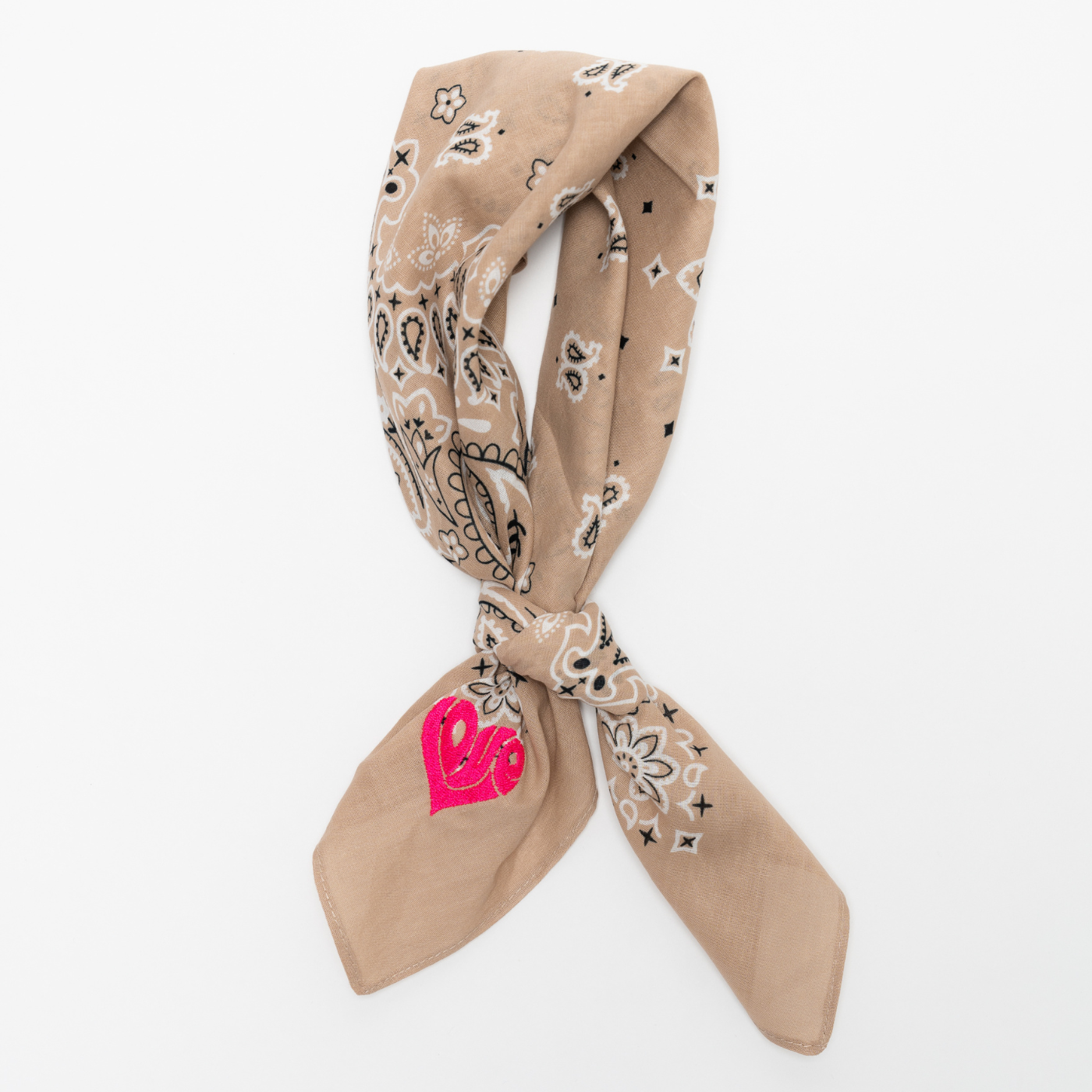 FAY BANDANA PAISLEY BEIGE LOVE HART