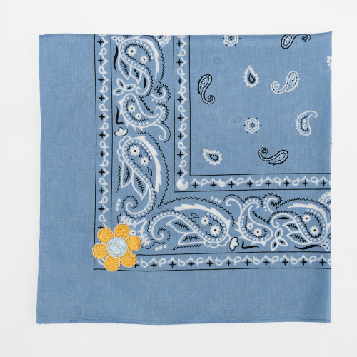 FAY BANDANA PAISLEY LICHTBLAUW SMILEY BLOEM