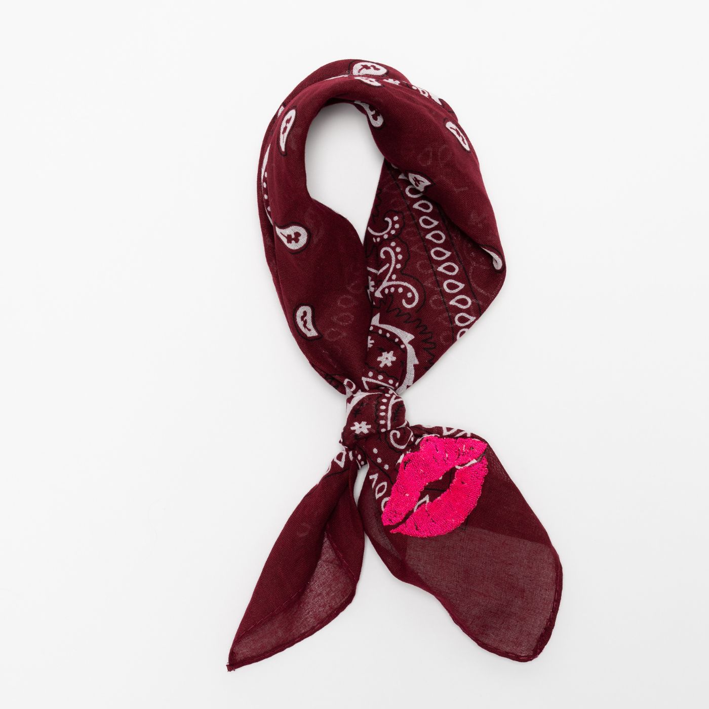 FAY BANDANA PAISLEY BORDEAUX ROOD KUSMOND