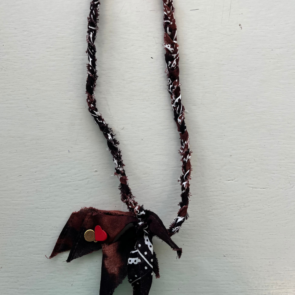 Brown Braided Bandana Necklace