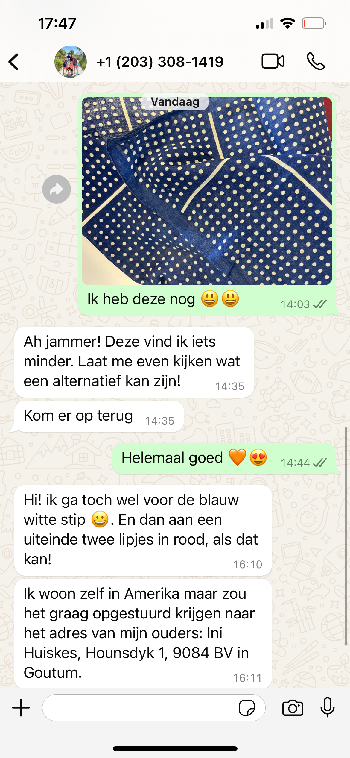 Zoals besproken op de app