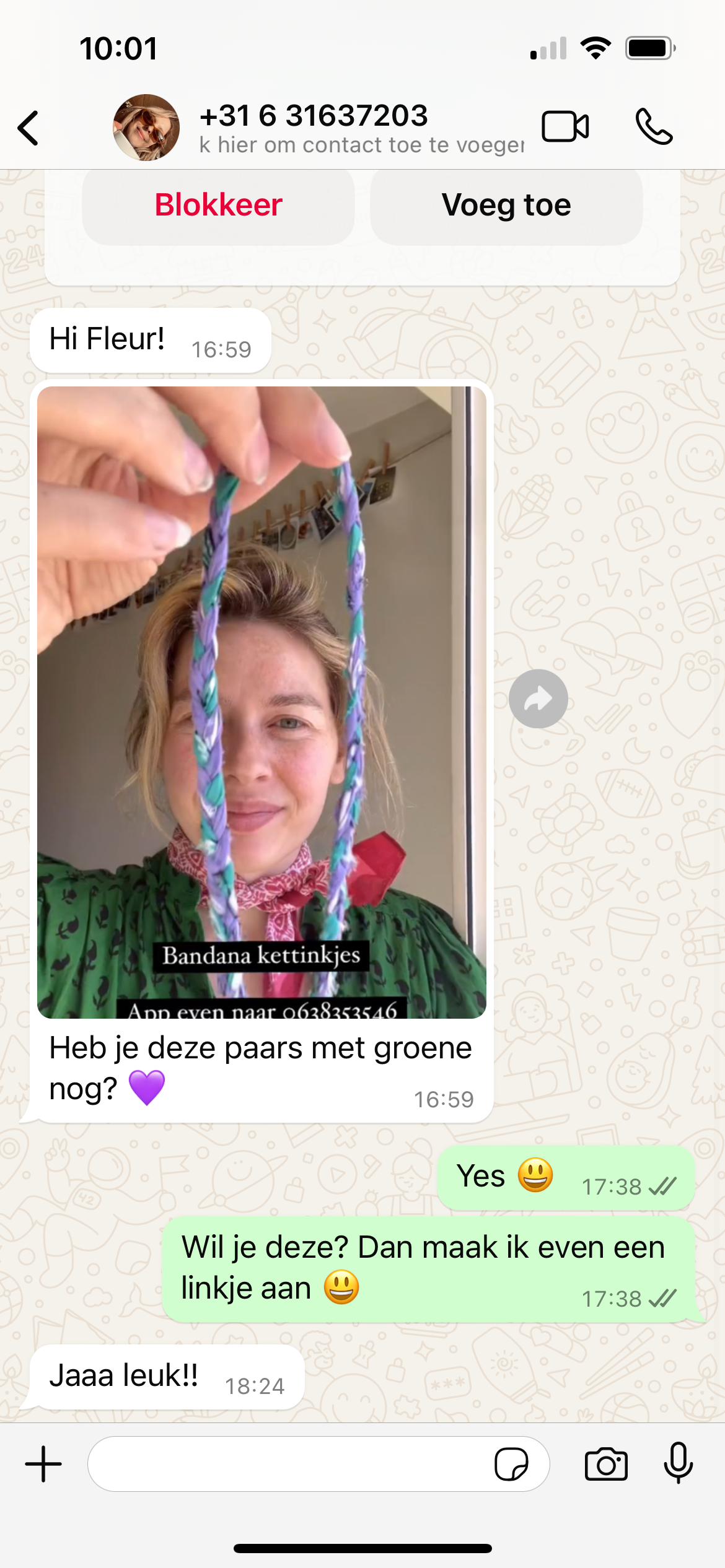 Deze bandana ketting 25 euro plus 4,95 verzendkosten