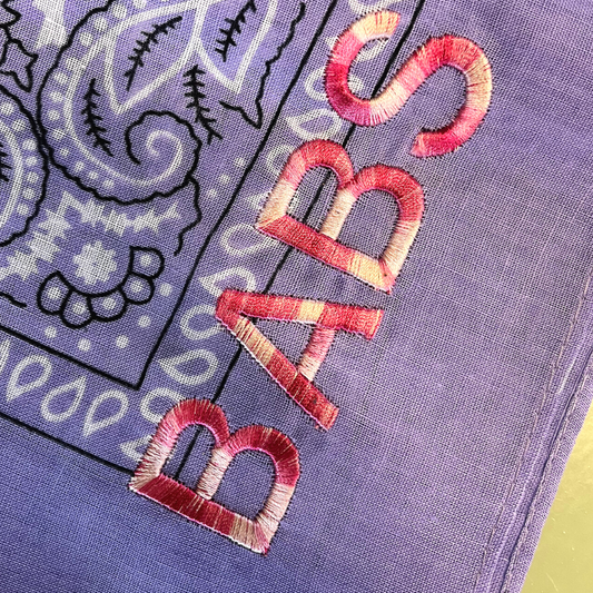 Let's personalize! Lilac bandana with ombre pink