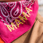 Let's personalize! Pink bandana with golden letters